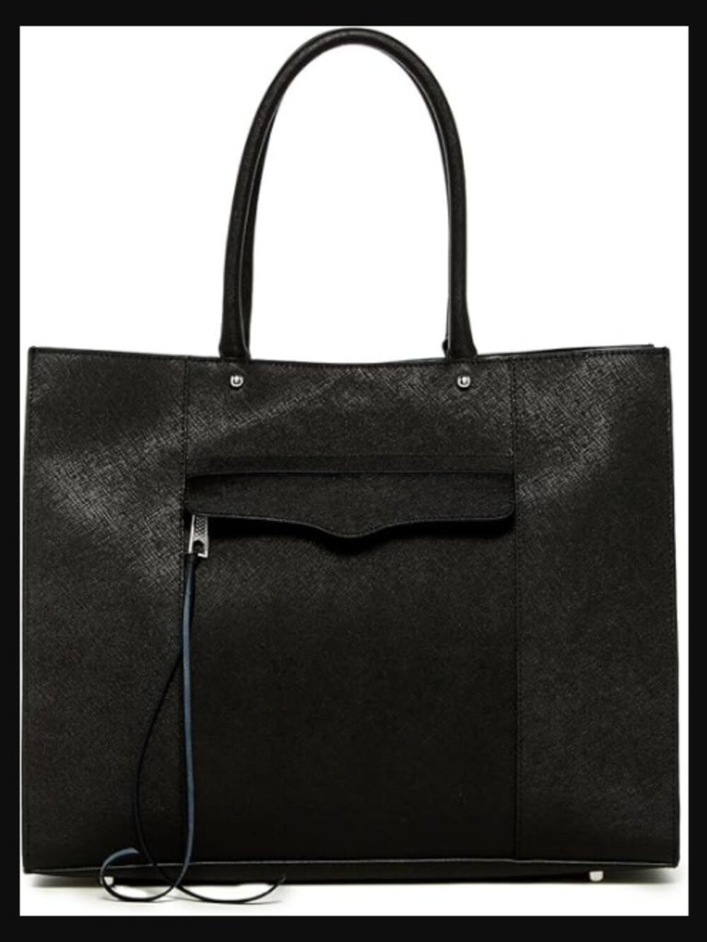 Rebecca Minkoff Saffiano Leather Large MAB Tote Shoulder Bag Black $295.00 - Picture 1 of 16